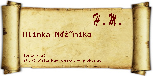 Hlinka Mónika névjegykártya